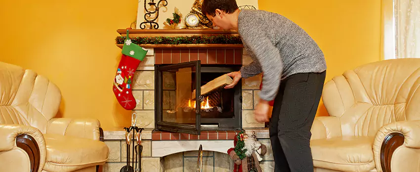 Rusted Metal Fireplace Restoration in Escondido, California
